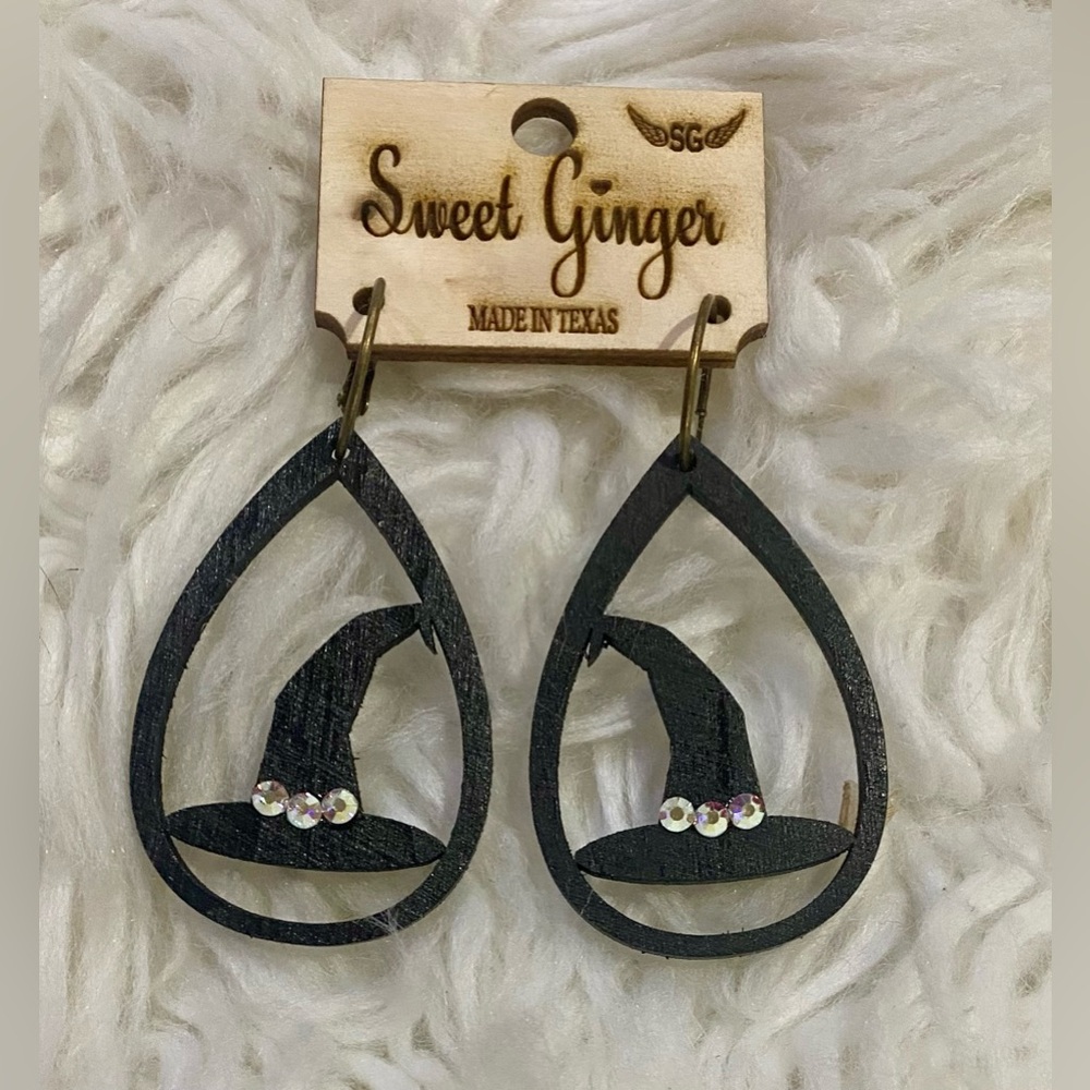 BRAND NEW WITH TAGS Feeling Witchy Wood Earrings